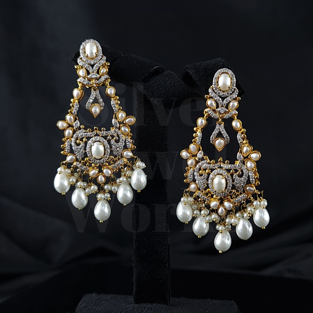 gold pearl earrings 1x1 video = images